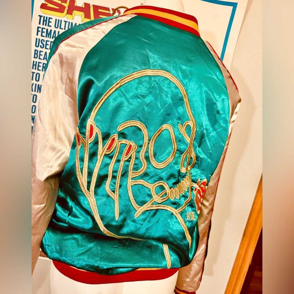 Urban Outfitters Green and Yellow Bomber Jacket